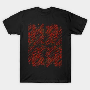 Autumn leaves on the branches, red colors of autumn in watercolor T-Shirt